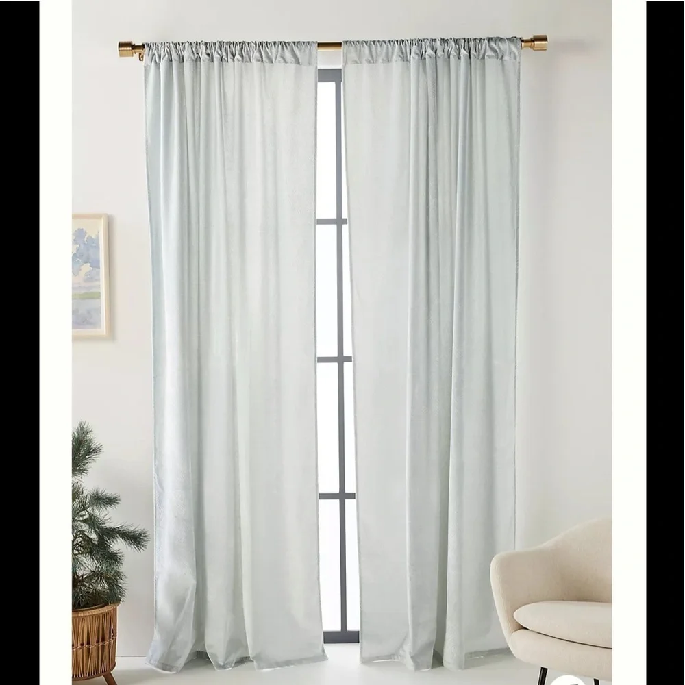 New Anthropologie Raquel Curtain light blue